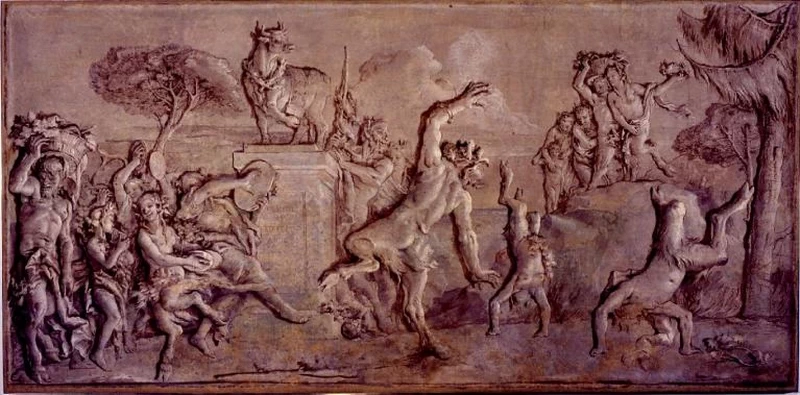 Baccanale con satiri e satiresse, 1771, affresco. Ca’ Rezzonico, Venezia